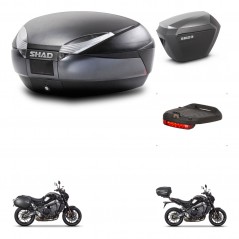 SHAD Maletas sh23 alu + soporte montaje baul SH48 accesorios DARK GREY PREMIUM KIT-465669