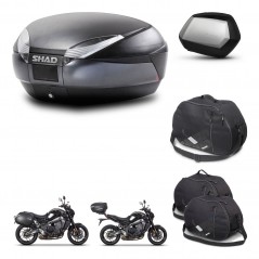 SHAD SH35 PREMIUM suitcases + mounting bracket SH48 trunk accessories DARK GREY KIT-465674