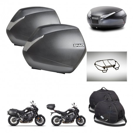 SHAD Baul SH48 + soporte montaje maletas SH36 accesorios DARK GREY PREMIUM KIT-465683