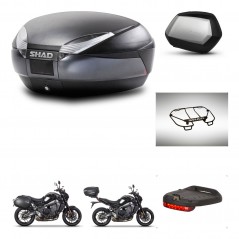 SHAD Maletas SH35 PREMIUM + soporte montaje baul SH48 accesorios DARK GREY KIT-465691