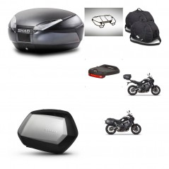 SHAD Maletas SH35 PREMIUM + soporte montaje baul SH48 accesorios DARK GREY KIT-465692