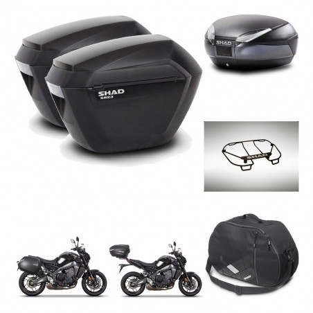 SHAD Baul SH48 + soporte montaje maletas sh23 accesorios DARK GREY PREMIUM KIT-465696