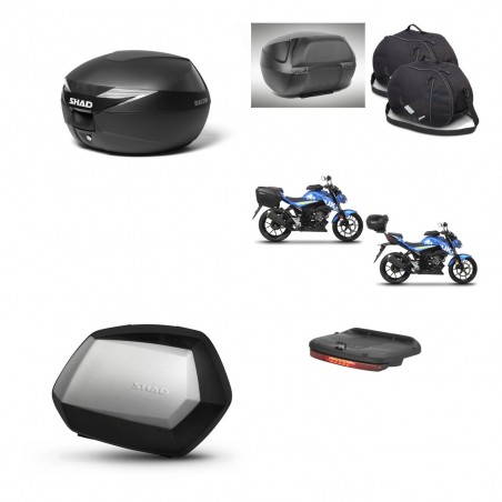 SHAD Maletas SH35 PREMIUM + soporte montaje Baul maleta accesorios KIT-469980