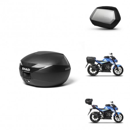 SHAD Maletas SH35 PREMIUM + soporte montaje Baul maleta KIT-470151