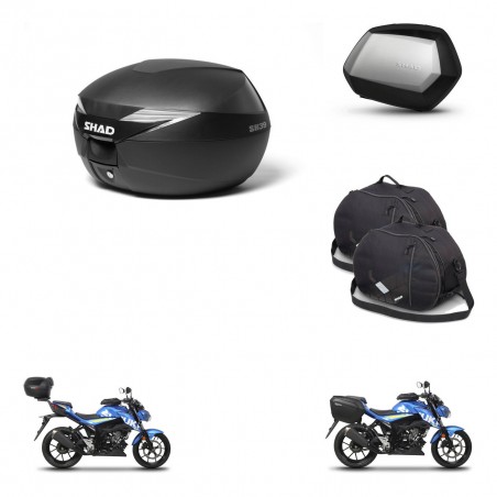 SHAD Maletas SH35 PREMIUM + soporte montaje Baul maleta accesorios KIT-470152
