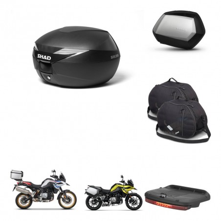 SHAD Maletas SH35 PREMIUM + soporte montaje Baul maleta accesorios KIT-470332