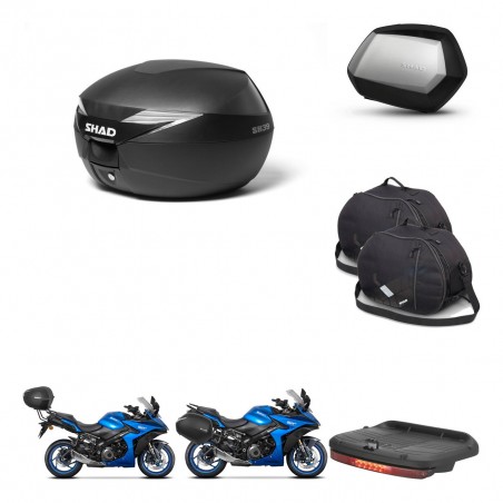 SHAD Maletas SH35 PREMIUM + soporte montaje Baul maleta accesorios KIT-471884