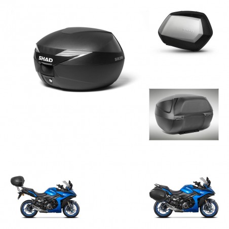 SHAD Maletas SH35 PREMIUM + soporte montaje Baul maleta accesorios KIT-471889