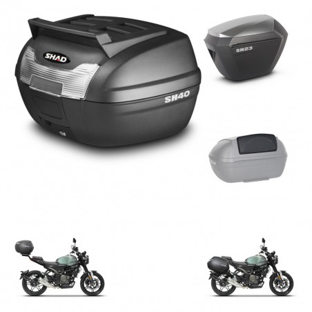 SHAD Maletas sh23 alu + soporte montaje baul SH40 parrilla superior accesorios KIT-472223