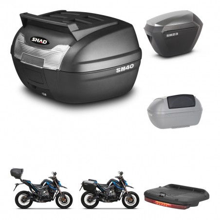 SHAD Maletas sh23 alu + soporte montaje baul SH40 parrilla superior accesorios KIT-472233