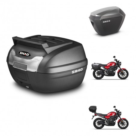 SHAD Maletas sh23 alu + soporte montaje baul SH40 parrilla superior KIT-472235