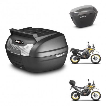 SHAD Maletas sh23 alu + soporte montaje baul SH40 parrilla superior KIT-472259