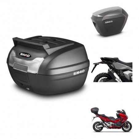 SHAD Maletas sh23 alu + soporte montaje baul SH40 parrilla superior KIT-472267