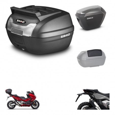 SHAD Maletas sh23 alu + soporte montaje baul SH40 parrilla superior accesorios KIT-472271