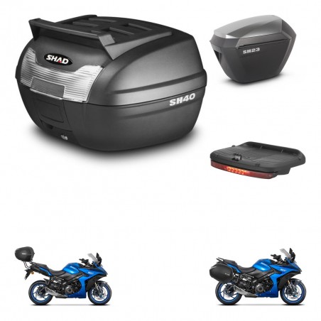 SHAD Maletas sh23 alu + soporte montaje baul SH40 parrilla superior accesorios KIT-472293
