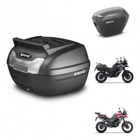 SHAD SH23 alu suitcases + mounting bracket SH40 top rack trunk KIT-472299