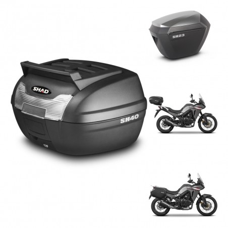 SHAD Maletas sh23 alu + soporte montaje baul SH40 parrilla superior KIT-472307