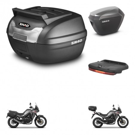 SHAD Maletas sh23 alu + soporte montaje baul SH40 parrilla superior accesorios KIT-472309