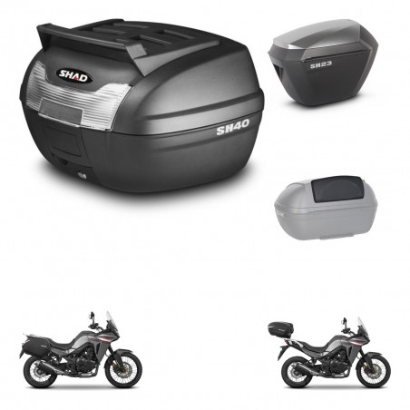 SHAD Maletas sh23 alu + soporte montaje baul SH40 parrilla superior accesorios KIT-472311