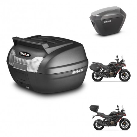 SHAD Maletas sh23 alu + soporte montaje baul SH40 parrilla superior KIT-472315
