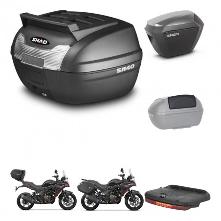SHAD Maletas sh23 alu + soporte montaje baul SH40 parrilla superior accesorios KIT-472321