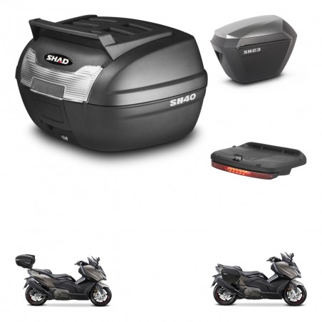 SHAD Maletas sh23 alu + soporte montaje baul SH40 parrilla superior accesorios KIT-472341