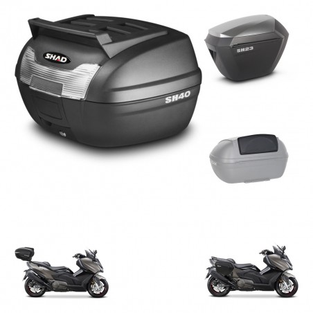 SHAD Maletas sh23 alu + soporte montaje baul SH40 parrilla superior accesorios KIT-472343