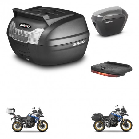 SHAD Maletas sh23 alu + soporte montaje baul SH40 parrilla superior accesorios KIT-472349