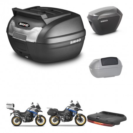 SHAD Maletas sh23 alu + soporte montaje baul SH40 parrilla superior accesorios KIT-472353