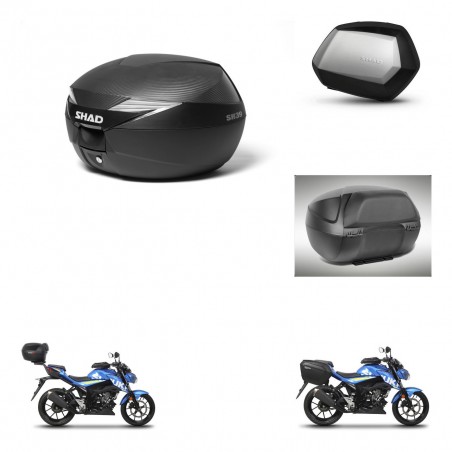 SHAD Maletas SH35 PREMIUM + soporte montaje Baul maleta accesorios KIT-472369