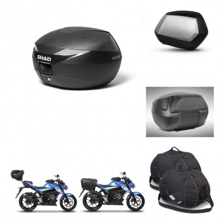 SHAD Maletas SH35 PREMIUM + soporte montaje Baul maleta accesorios KIT-472370