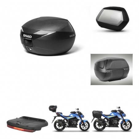 SHAD Maletas SH35 PREMIUM + soporte montaje Baul maleta accesorios KIT-472375