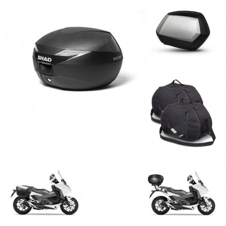 SHAD Maletas SH35 PREMIUM + soporte montaje Baul maleta accesorios KIT-472694
