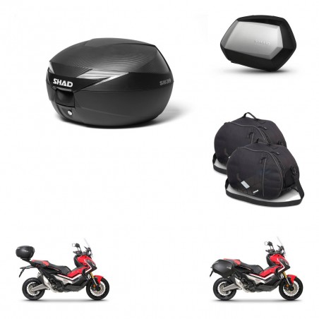 SHAD Maletas SH35 PREMIUM + soporte montaje Baul maleta accesorios KIT-472754
