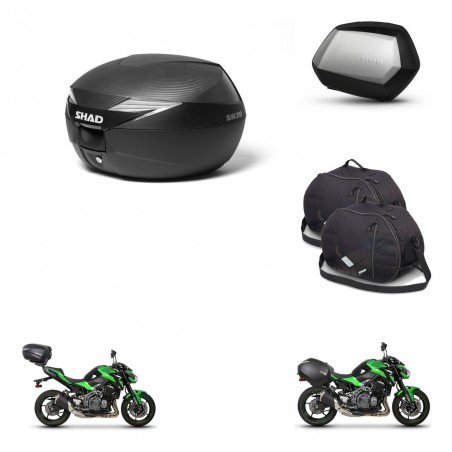 SHAD Maletas SH35 PREMIUM + soporte montaje Baul maleta accesorios KIT-472826