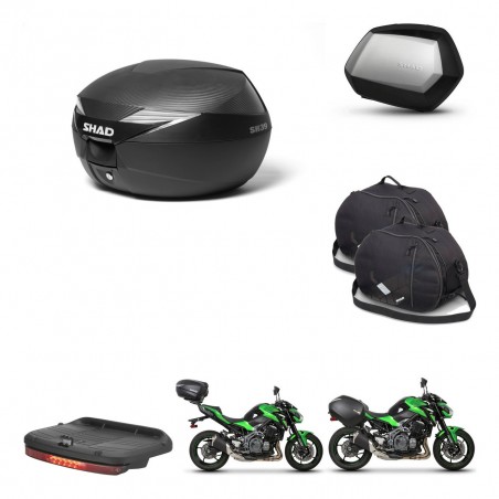 SHAD Maletas SH35 PREMIUM + soporte montaje Baul maleta accesorios KIT-472832
