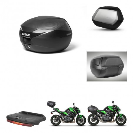 SHAD Maletas SH35 PREMIUM + soporte montaje Baul maleta accesorios KIT-472843