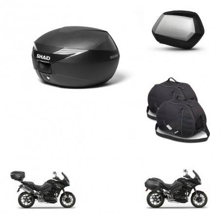 SHAD Maletas SH35 PREMIUM + soporte montaje Baul maleta accesorios KIT-472850