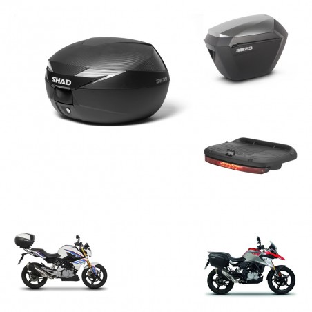 SHAD SH23 alu suitcases + mounting bracket suitcase trunk accessories KIT-472905