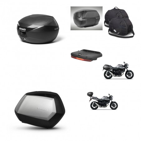 SHAD Maletas SH35 PREMIUM + soporte montaje Baul maleta accesorios KIT-473036