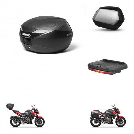 SHAD Maletas SH35 PREMIUM + soporte montaje Baul maleta accesorios KIT-473215