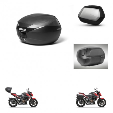 SHAD Maletas SH35 PREMIUM + soporte montaje Baul maleta accesorios KIT-473221