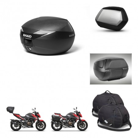 SHAD Maletas SH35 PREMIUM + soporte montaje Baul maleta accesorios KIT-473222