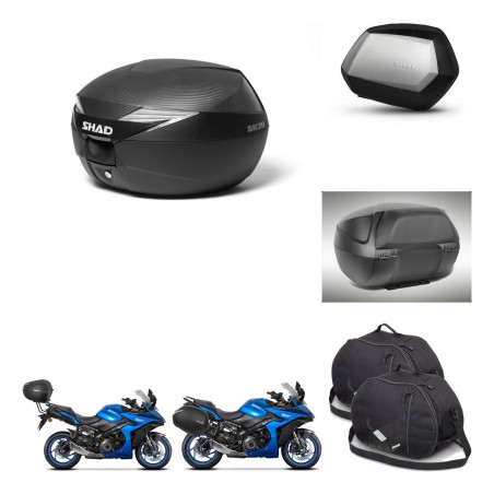 SHAD Maletas SH35 PREMIUM + soporte montaje Baul maleta accesorios KIT-473318
