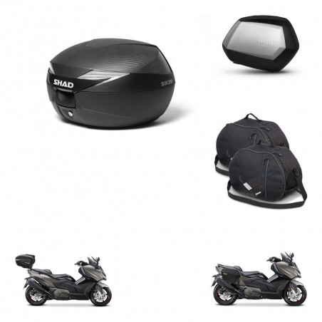 SHAD Maletas SH35 PREMIUM + soporte montaje Baul maleta accesorios KIT-473450