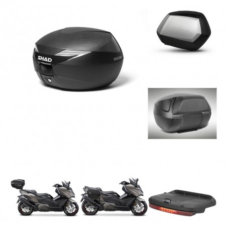 SHAD Maletas SH35 PREMIUM + soporte montaje Baul maleta accesorios KIT-473467