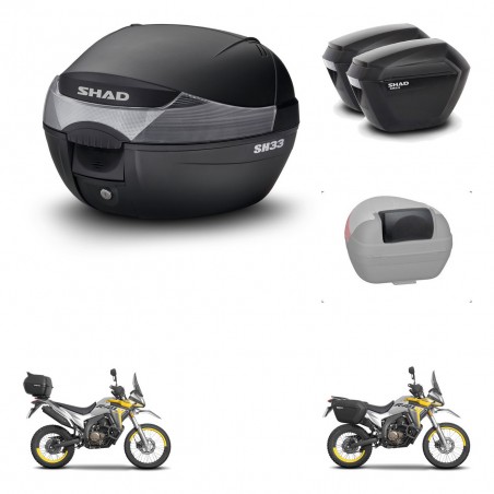 SHAD Maletas sh23 + soporte montaje baul SH33 accesorios KIT-473522