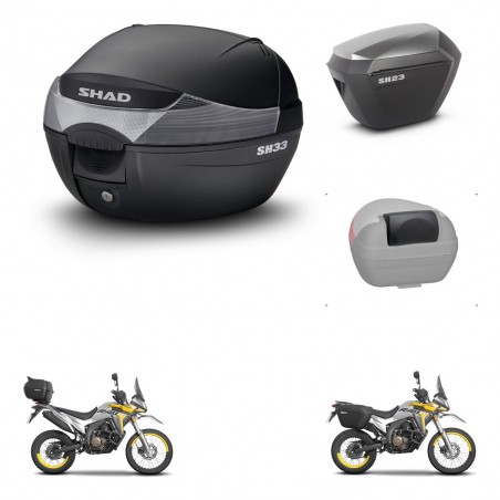 SHAD Maletas sh23 alu + soporte montaje baul SH33 accesorios KIT-473523