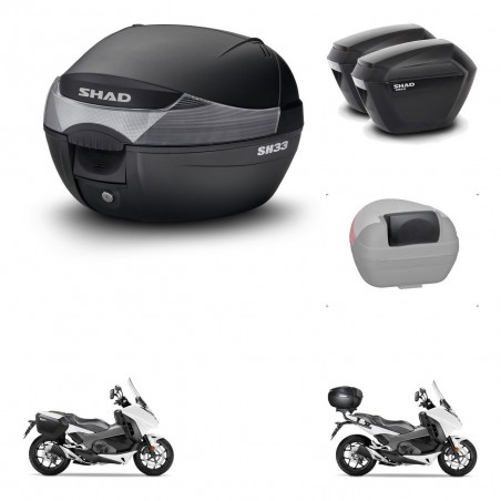 SHAD Maletas sh23 + soporte montaje baul SH33 accesorios KIT-473558