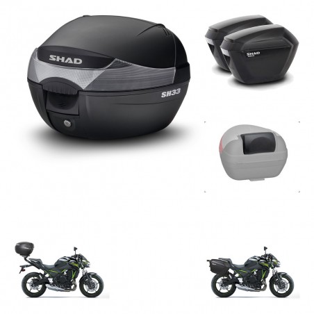 SHAD Maletas sh23 + soporte montaje baul SH33 accesorios KIT-473566